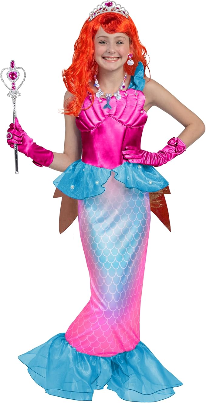 Spooktacular Creations Halloween Mermaid Costume for Girls, Little Mermaid Dress, Princess Dress Up for Girls 4-6 for DressUp