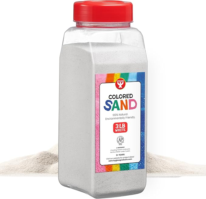 Hygloss Colored Craft Sand, 3-Pound, White
