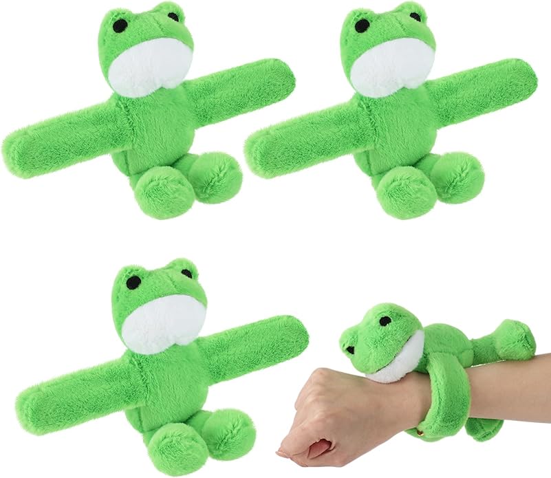 Deekin 10 Inch Stuffed Animal Slap Bracelets Plush Animals Slap Band Cute Snap Bracelet Jungle Themed Animal Huggers for Party Birthday Favor