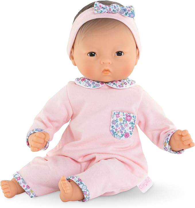 Corolle Bébé Calin Mila Baby Doll - 12" Soft-Body with Sleeping Eyes That Open and Close, Vanilla-Scented - Mon Premier Poupon Collection for Kids Ages 18 Months and up