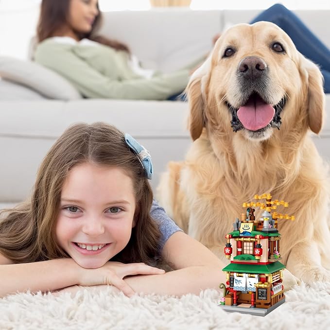 Japanese Street View Shop Bricks, Mini DIY Building Blocks Model MOC Construction Toy (Hot Spring Shop)