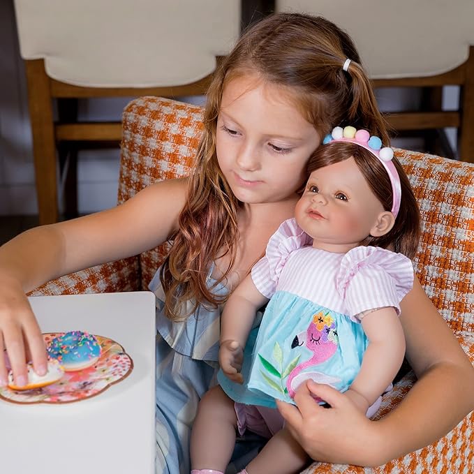 Adora Toddler Time Babies, 20" Premium Doll with Hand Painted Eyelashes and Face, Fresh Baby Powder Scent and Removable Clothing, Birthday Gift for Ages 6+ - Summer Flamingo