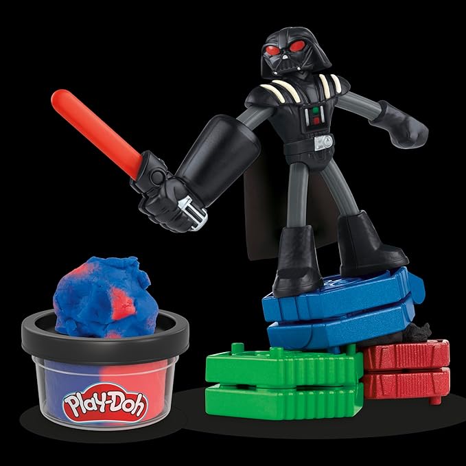 Play-Doh Star Wars Squish & Slice Lightsabers Playset, Bendy 4 Inch Luke Skywalker & Darth Vader Action Figures, Imagination Toys for 4 Year Old Boys & Girls & Up