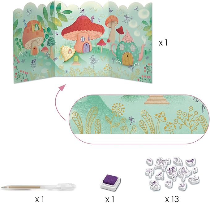 DJECO Fairy Craft Kit - Paint, Draw, Build & More for Home, School or Gifts - Fun & Creative for Family & Friends, Educational Art Craft Kit, Multi- Activitiy for Kids 6+ - Medium