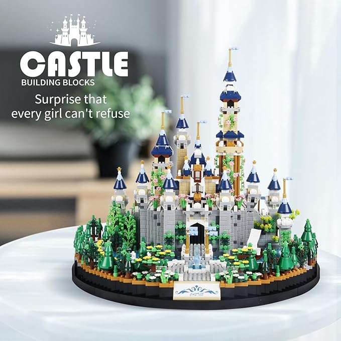 Castle Building Blocks kit, (3600pcs) Princess Castle Toys Playset for Adult, Medieval Fairytale Castle Model,Collectible Mini Blocks Castle Building Set for Women and Girls 10 12 14+
