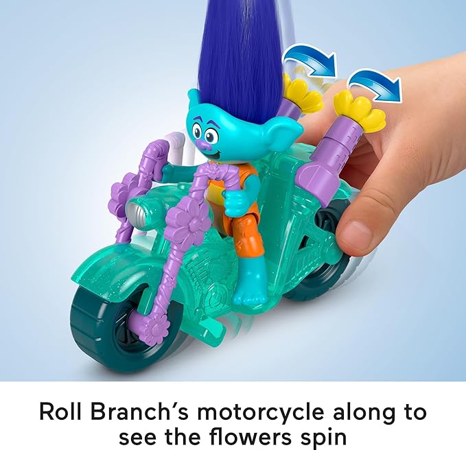 Fisher-Price Imaginext DreamWorks Trolls Toys Sparkle & Roll Pack, Poppy Branch & Guy Diamond Figures for Pretend Play Kids Ages 3+ Years