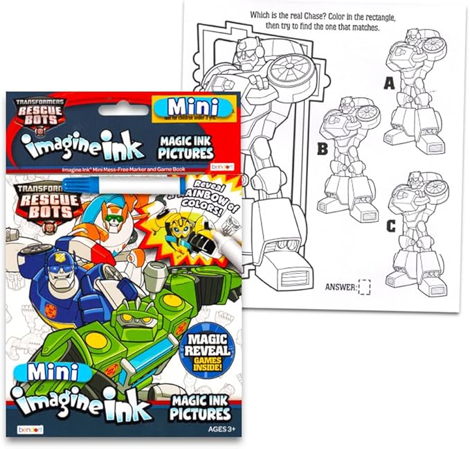 Disney Cars, Transformers, Hot Wheels Magic Ink Coloring Book Set Kids Toddlers - Bundle with 3 Imagine Ink Coloring Books with Invisible Ink Pens, Cars Temporary Tattoos and Cars Stickers