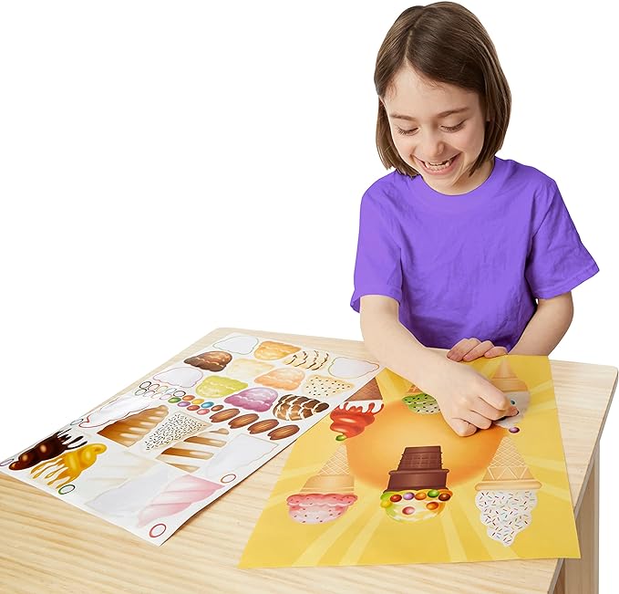Melissa & Doug Sticker Pads 3-Pack - Sweets and Treats, Make-a-Face Fashion, and Make-a-Meal - FSC Certified