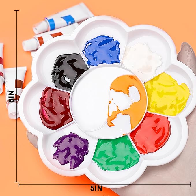 Rabbitale 104 Pcs Art Painting Kit Supplies Set for Kids to Party - 8 Packs of 80 Brushes, 8 Wood Easels(8 * 12in), 8 Canvas Panels(8 * 10in) & 8 Palettes(5in), No Paint