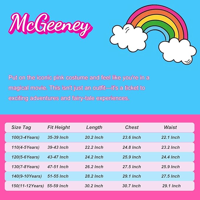 Pink Costume for Girls - Princess Dress with Accessories - Fancy Dress Up Clothes for Halloween, Carnival, Christmas