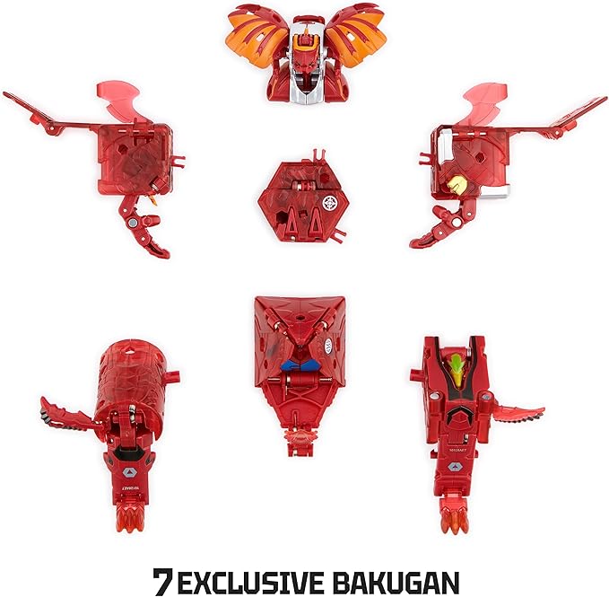 Bakugan GeoForge Dragonoid, 7-in-1 Includes Exclusive True Metal Dragonoid and 6 Geogan Collectibles, Kids Toys for Boys