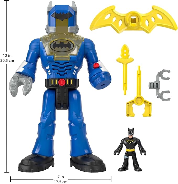 Fisher-Price Imaginext DC Super Friends Batman Toys Insider & Exo Suit 12-Inch Robot with Lights Sounds & Figure for Kids Ages 3+ Years