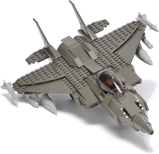 Ultimate Soldier Fighter Jet Military Building Kit, Grey