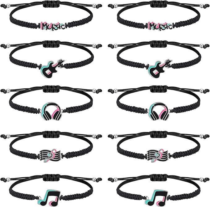 Music Party Favors Bracelets Party Decorations Bracelets Peace Sign Bracelets Hippie Party Supplies Rainbow Peace Bracelets Music Wristband 80s 70s 60s Social Media Favor Themed Music Party (10 Pcs)