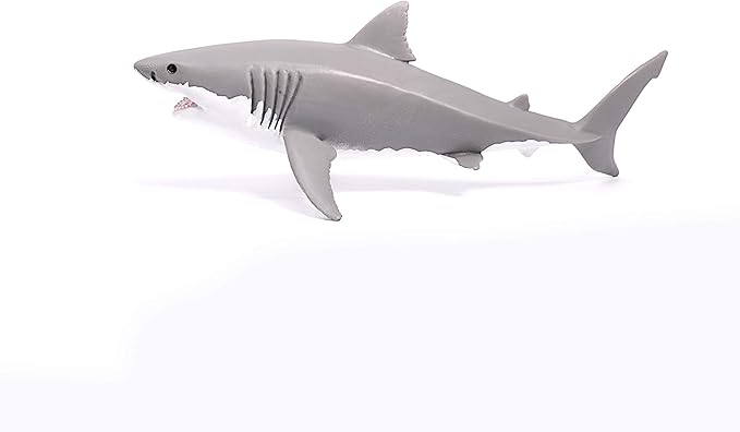 Schleich Wild Life Realistic Great White Shark Figurine - Durable and Educational Ocean Shark Animal Figurine Toy for Play and Imagination for Boys and Girls, Gift for Kids Ages 3+