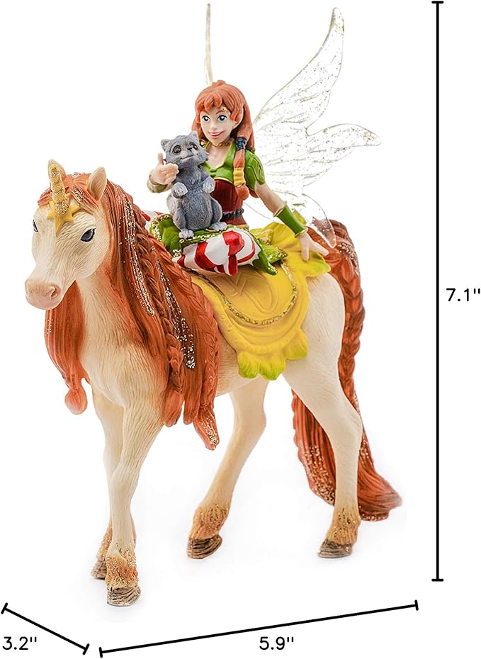 Schleich Bayala Fairy Marween Doll with Glitter Unicorn Figurine 3pc. Playset - Featuring Magical Marween and Unicorn Figure for Fun and Imaginative Play for Boys and Girls, Gift for Kids Ages 5+