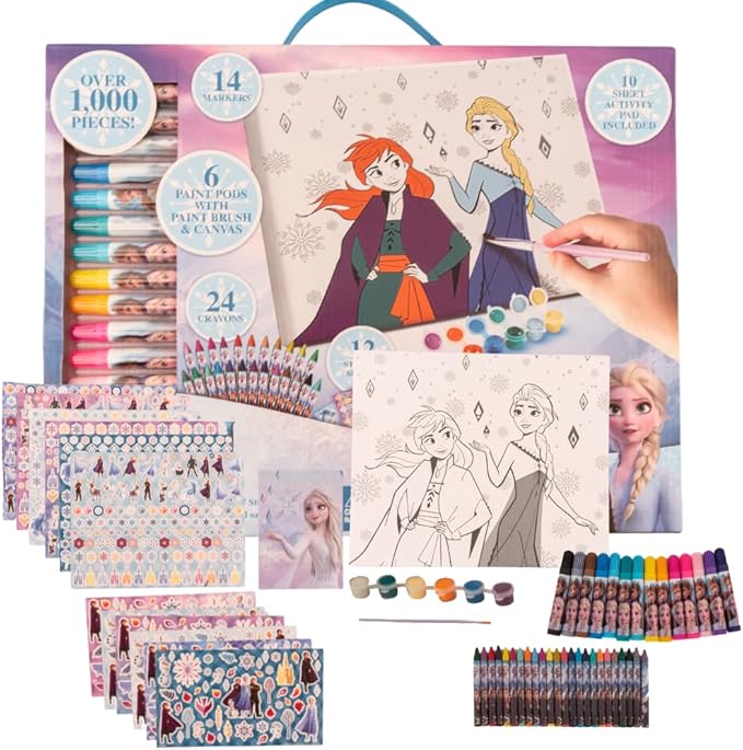 Disney Frozen Creative Coloring Canvas Painting and Activity Set for Kids, 1000+ pcs