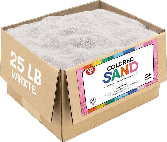Hygloss Products Sand Colorful Craft Art-Variety of Uses-Environmentally Friendly and Safe for Kids, White, 25-Pound (25502)