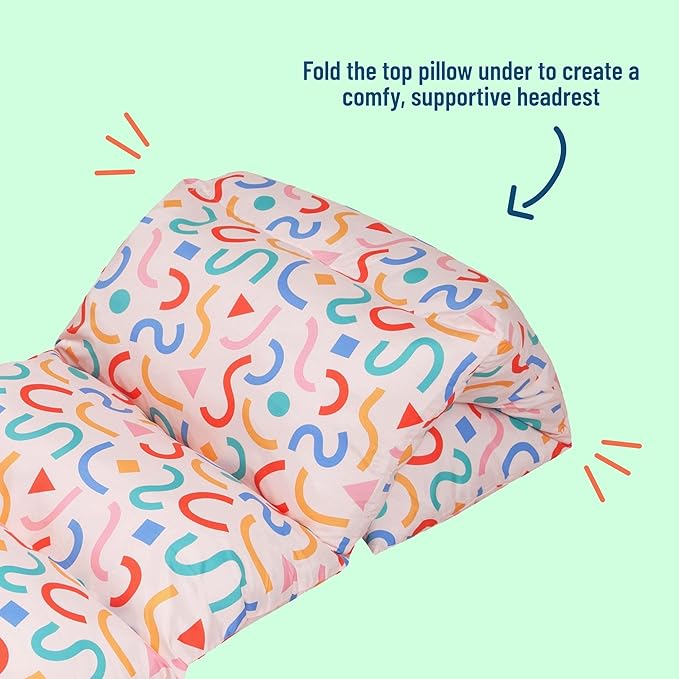 Wildkin Microfiber Pillow Lounger, 87 X 27 Inches, Confetti Peach