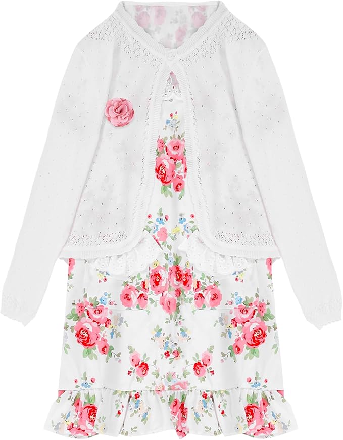 MGparty 100th Day of School Costume for Girls, Old Lady Costume for Kids, Grandma Cosplay Dress Up Accessories