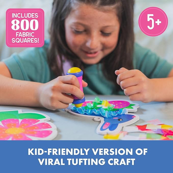Educational Insights Tufting Craft Kit - Arts and Crafts for Kids, Toddler Art Supplies, Toddler DIY Sensory Activity, Gift for Girls and Boys Ages 5+, Stocking Stuffers for Kids