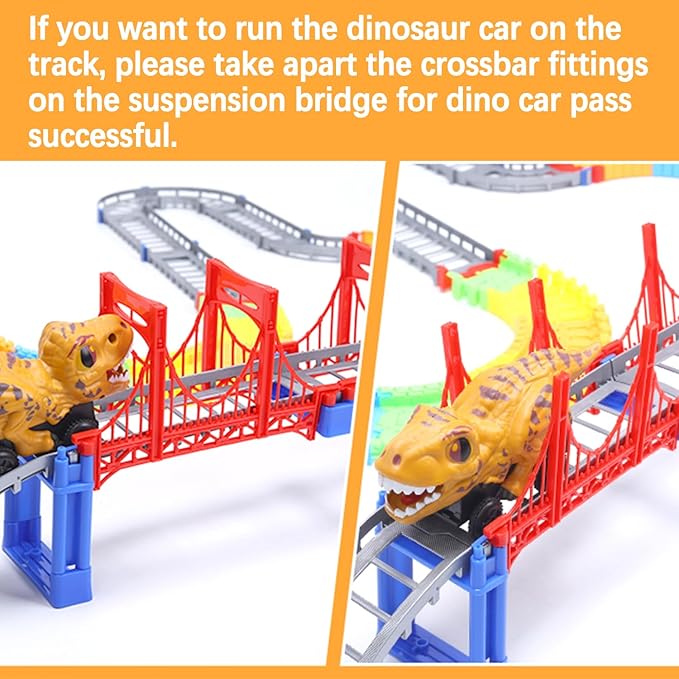 Toddler Train Set Toy, Electric Train Track & Dinosaur Track Toy for 3 4 5 Years Old Kids, Boys and Girls