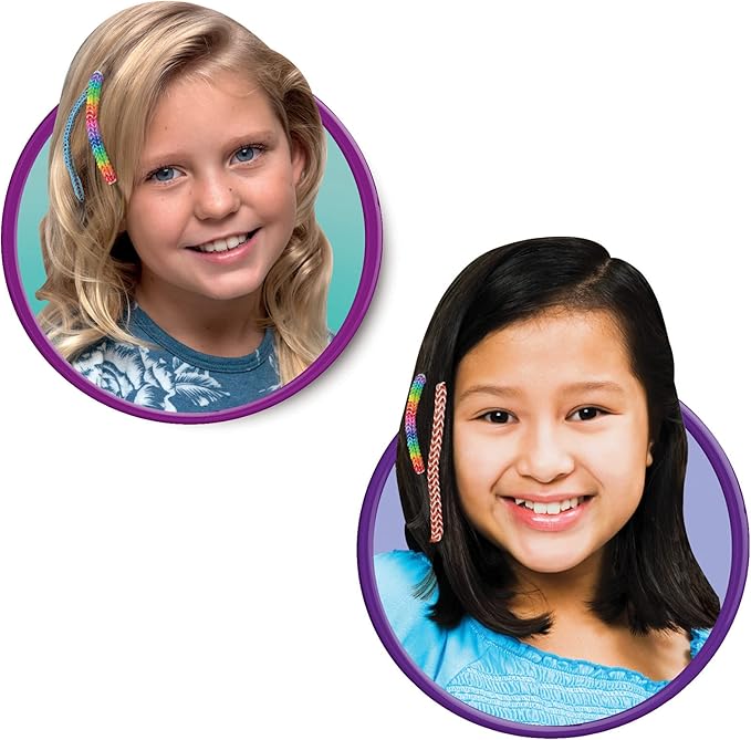 Rainbow Loom® Hair Loom Studio Kit, Features 2 Finger Loom, 40 Beads, 600 Rubber Colorful Rubber Bands and Many More, Great Gift for Girls 7+