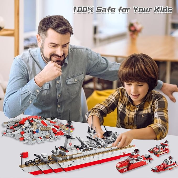 Sitodier STEM Building Set Toy | 811pcs Construction 25 in 1 Cruiser Ocean Ship Building Toy for 6 Years Up Boys | 25 Models Engineering Building Bricks Kit for Kids Ages 6 7 8 9 10 11 12 Years Old