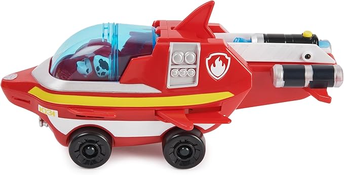 Paw Patrol Aqua Pups Marshall Transforming Dolphin Vehicle with Collectible Action Figure, Kids Toys for Ages 3 and up