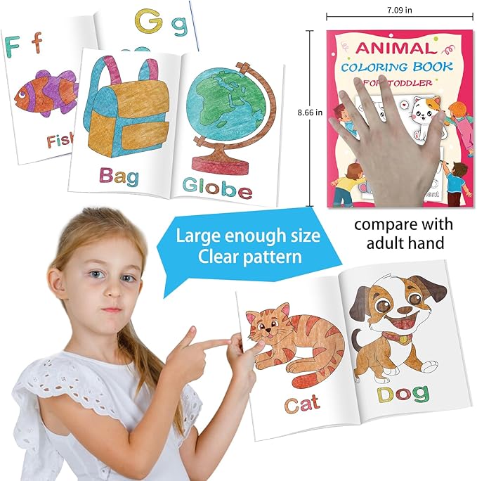 Kalysky 1-3 2-4 Year Old Art Set : Simple Coloring Books and Jumbo Crayons,Kids & Toddler Coloring Books,Sketch Book for Kids Cognition and Exploration Activity