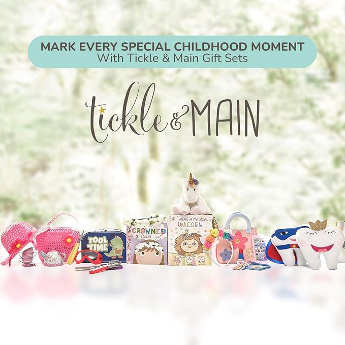 Tickle & Main Flower Girl Gift Set, Flower Girl Proposal, Book with Floral Crown Headband Headpiece in Adorable Gift Box