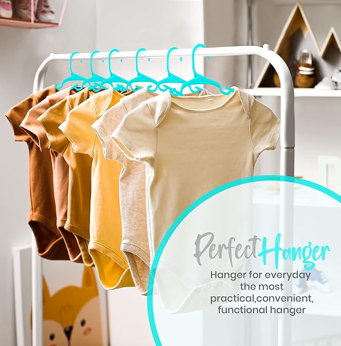 Utopia Home 60 Pack Kids Hangers - 11.5 Inch Plastic Baby Hangers for Closet - Childrens Hanger for Clothes & Infant Hanger for Closet - Ideal for Everyday Standard Use (Teal)