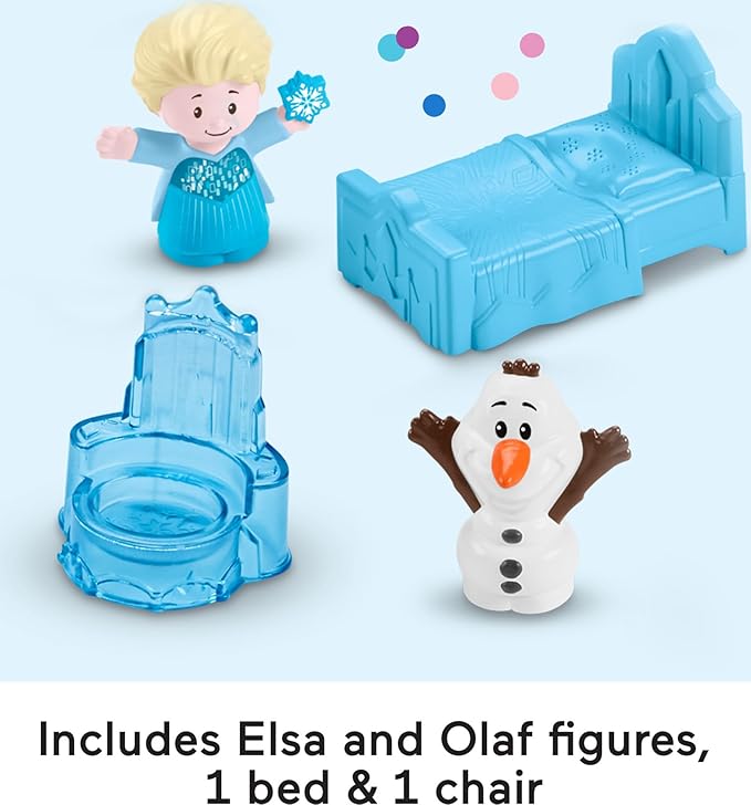 Fisher-Price Little People Toddler Toy Disney Frozen Elsa’s Ice Palace Musical Playset with Figures for Pretend Play Kids Ages 18+ Months