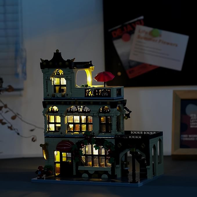 ENJBRICK Flowers City Restaurant Assembly Square Building kit for Adutls,Creator Building Sets for Girls 8-12 Years 1489 pcs