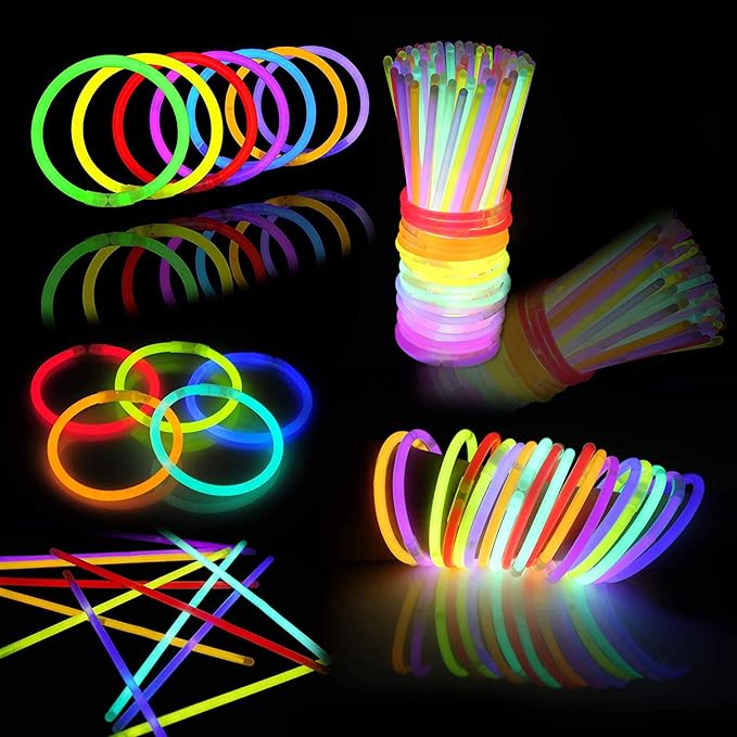 JOYIN 1000 Pcs 8" Glowsticks, Bracelets Necklaces, Glow in the Dark Party Favors, Easter, Christmas, Halloween Supplies Pack, Football Party Supplies