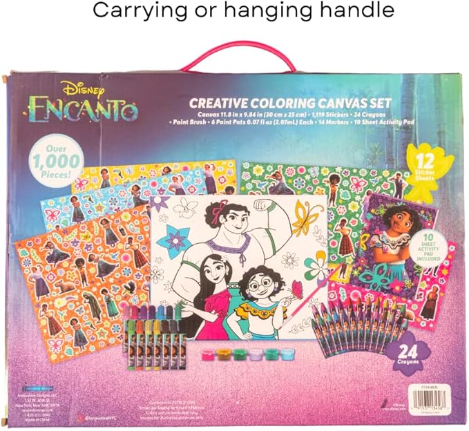 Disney Encanto Creative Coloring Canvas Painting and Activity Set for Kids, 1000+ pcs