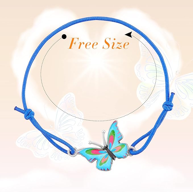 Hicarer 36 Pcs Butterfly Bracelets Party Favors Friendship Bracelets Colorful Adjustable Woven Bracelets for Women Girls Kids Butterfly Fairy Party Favors Christmas Birthday Gifts