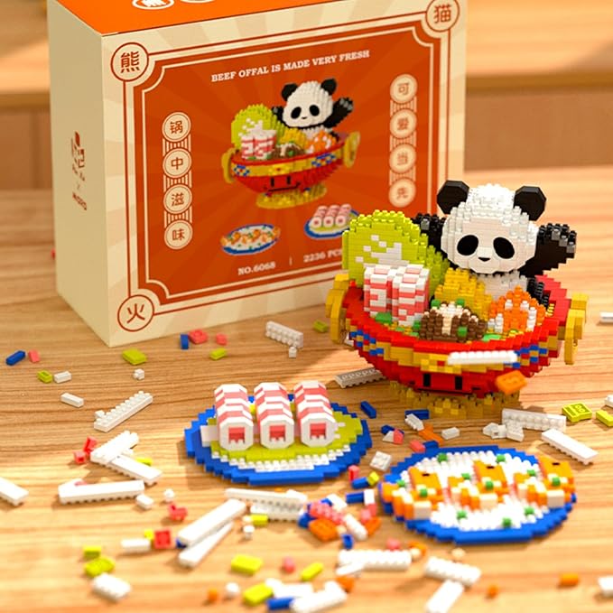 QMEAKMONY Mini Building Blocks Panda Sets Cute Micro Mini Panda Building Bricks for Adults Micro Nano Bricks Perfect Party Favors for Teenagers(2236 PCS)