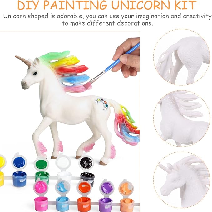 Paint Your Unicorn Set DIY Painting Unicorn Kit Unicorn Party Favor Decorate and Drawing 3D Toys for Kids Girl Toys Art and Craft Set…