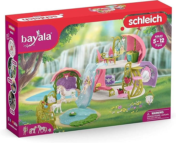 Schleich bayala, Fairy and Unicorn Gifts for Girls and Boys, Glittering Flower Dollhouse with Fairy, Unicorn, and Accessories, Ages 5+