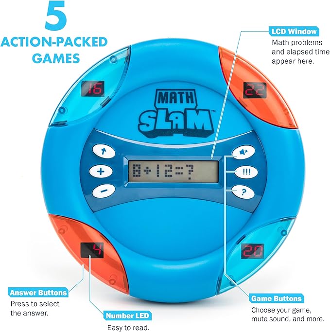 Educational Insights Math Slam Digital Math Game, Handheld Electronic Math Game For Kids, Ages 5+