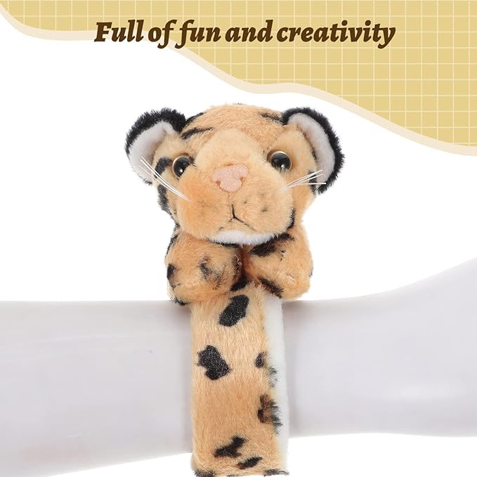 Halloween Decor Plush Animal Wristband Stuffed Animals Slap Bracelet Plush Animal Slap Bracelets Animal Wrist Slap Bracelet for Birthday Party Costume Props Wrist Brace