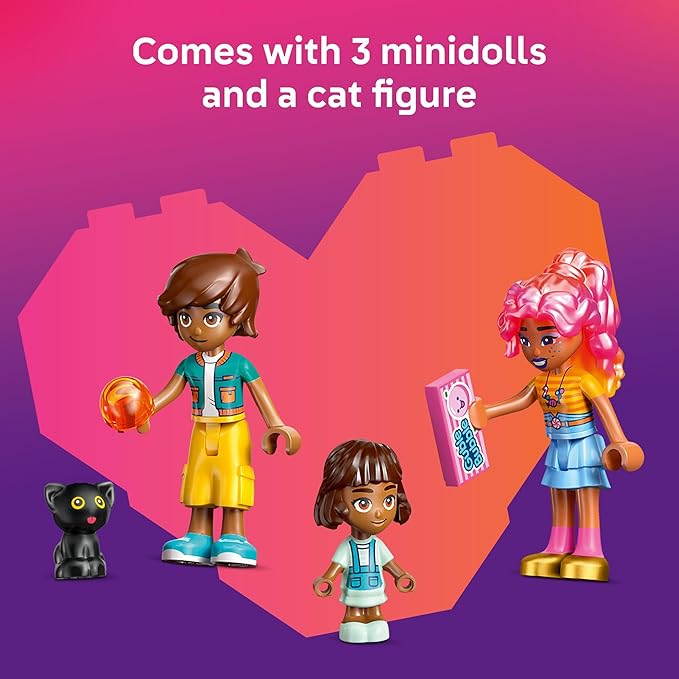 LEGO Friends Heartlake City Candy Store Building Toy - Pretend Play Set for Kids, Girls and Boys, Ages 6+ - with 2 Minidolls, a Micro-Doll, and a Cat Figure - Gift Idea for Birthday - 42649