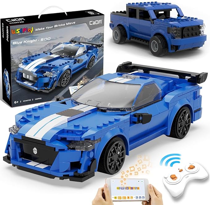 WISEPLAY Build Your Own RC Car Kit for Kids | 325-Pieces STEM Building Toys for Boys and Girls | Perfect Christmas & Birthday Gift for 6-10 Year Olds (Blue)