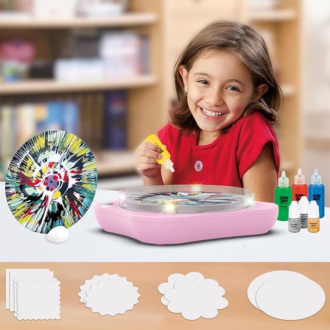 Paint Spin Art Machine Kit for Kids - Arts & Crafts Gifts for Boys Girls Ages 4-8 - Battery Operated Spinner Painting Toys - Birthday Gifts for 4 5 6 7 8 Year Old Girls