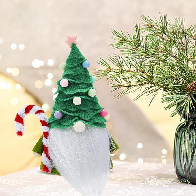 INFUNLY 4Sets DIY Christmas Tree Gnome Santa Kit for Beginners Complete Christmas Tree Gnome Kit for Adults Kids Starters to Learn with Instruction Handmade Christmas Dwarf Kit Gift Decoration Crafts