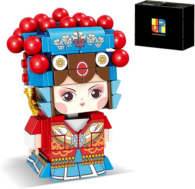 HUADAN Chinese Opera Character Small Building Blocks Model Set, 215pcs Simulation Collection Construction Building Bricks Toy for Kids Adult Age 6+ 96003