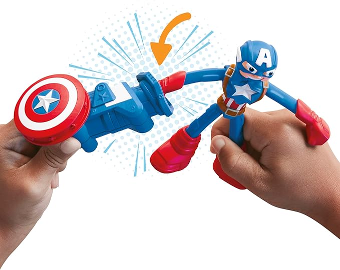 Play-Doh Marvel Captain America Stamping Shield with Bendy Action Figure, Imagination Toys for 4 Year Old Boys and Girls and Up