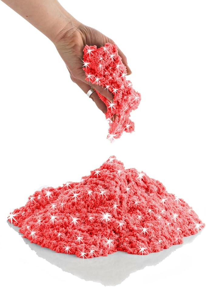 CoolSandSparkling Red Ruby 2 Pound Refill Pack - Moldable Indoor Play Sand in Resealable Bag