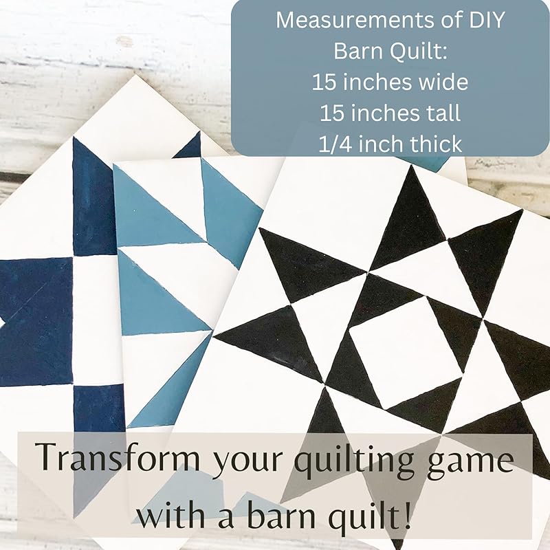 Unfinished Barn Quilt Square Wooden Sign, Country Decor Canvas Quilts Blocks (15 inches, Flying Geese)